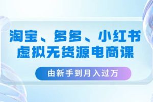 淘宝、多多、小红书-虚拟无货源电商课（3套课程）