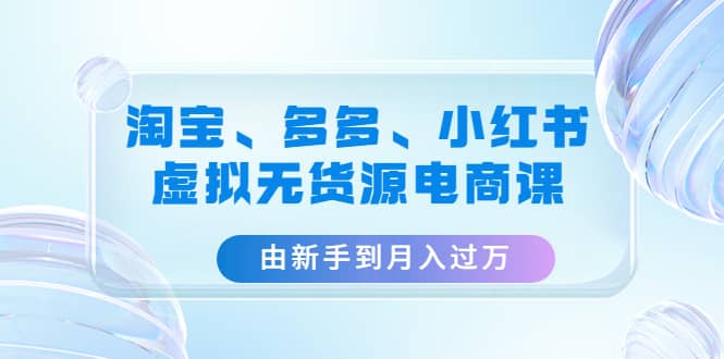 淘宝、多多、小红书-虚拟无货源电商课（3套课程）插图