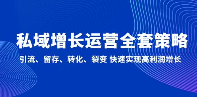 私域增长运营全套策略：引流、留存、转化、裂变 快速实现高利润增长插图