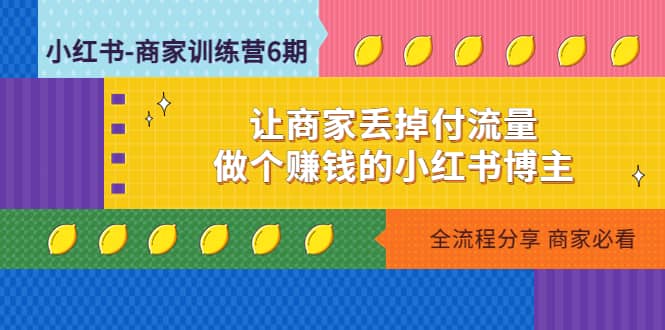 小红书-商家训练营12期：让商家丢掉付流量插图