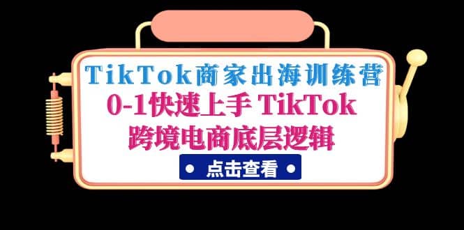 TikTok商家出海训练营：0-1快速上手 TikTok跨境电商底层逻辑(无水印)插图