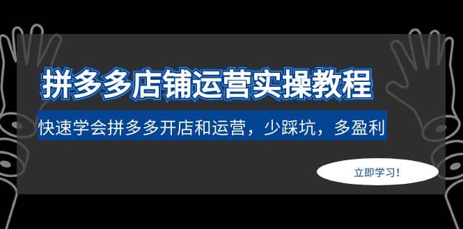 拼多多店铺运营实操教程：快速学会拼多多开店和运营，少踩坑，多盈利插图