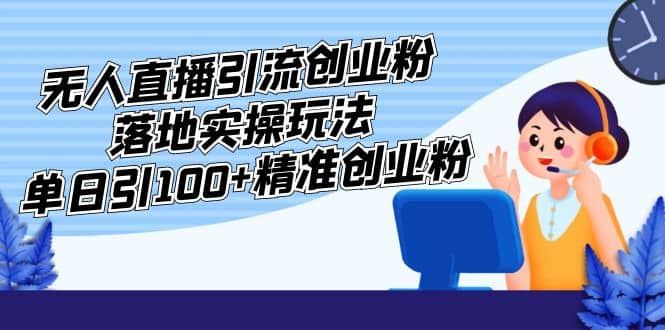 外面收费3980的无人直播引流创业粉落地实操玩法，单日引100 精准创业粉插图