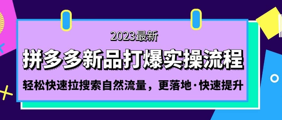 拼多多-新品打爆实操流程：轻松快速拉搜索自然流量，更落地·快速提升插图