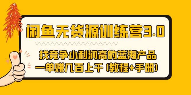 闲鱼无货源训练营3.0 找竞争小利润高的蓝海产品 一单赚几百上千(教程 手册)插图