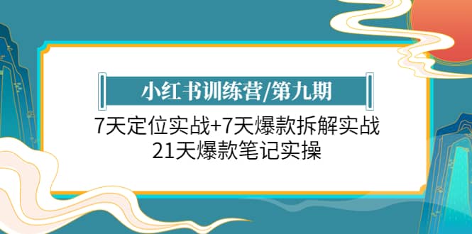 小红书训练营/第九期：7天定位实战 7天爆款拆解实战，21天爆款笔记实操插图