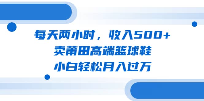 每天两小时，收入500 ，卖莆田高端篮球鞋，小白轻松月入过万（教程 素材）插图