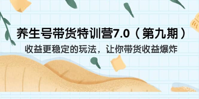 养生号带货特训营7.0（第九期）收益更稳定的玩法 让你带货收益爆炸（11节）插图