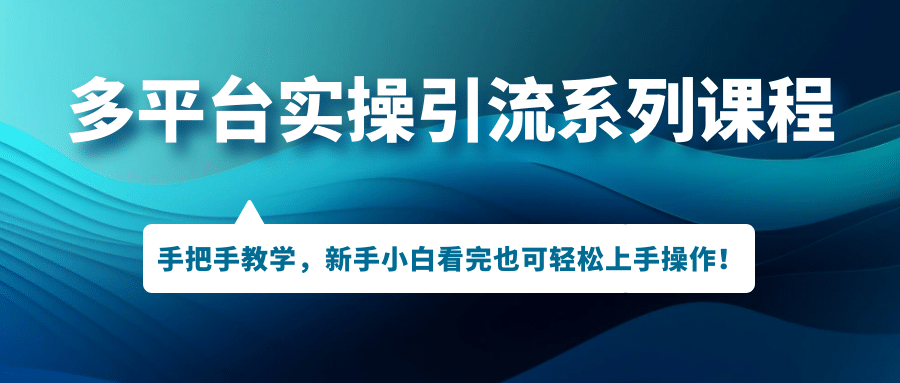 多平台实操引流系列课程，手把手教学，新手小白看完也可轻松上手引流操作插图