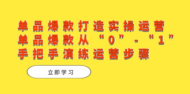 单品爆款打造实操运营，单品爆款从“0”-“1”手把手演练运营步骤插图