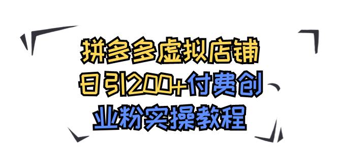 拼多多虚拟店铺日引200 付费创业粉实操教程插图