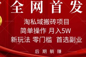 淘私域搬砖项目，利用信息差月入5W，每天无脑操作1小时，后期躺赚