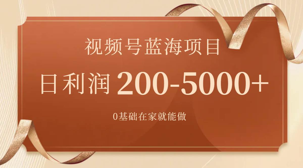 视频号蓝海项目，0基础在家也能做，一天200-5000 【附266G资料】插图