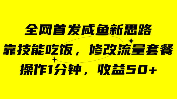 咸鱼冷门新玩法，靠“技能吃饭”，修改流量套餐，操作1分钟，收益50插图