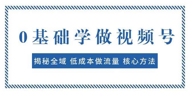 0基础学做视频号：揭秘全域 低成本做流量 核心方法  快速出爆款 轻松变现插图