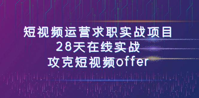 短视频运-营求职实战项目，28天在线实战，攻克短视频offer（46节课）插图