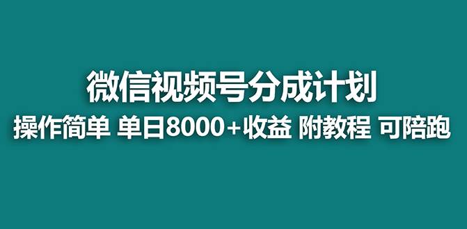 【蓝海项目】视频号分成计划，单天收益8000 ，附玩法教程！可陪跑插图