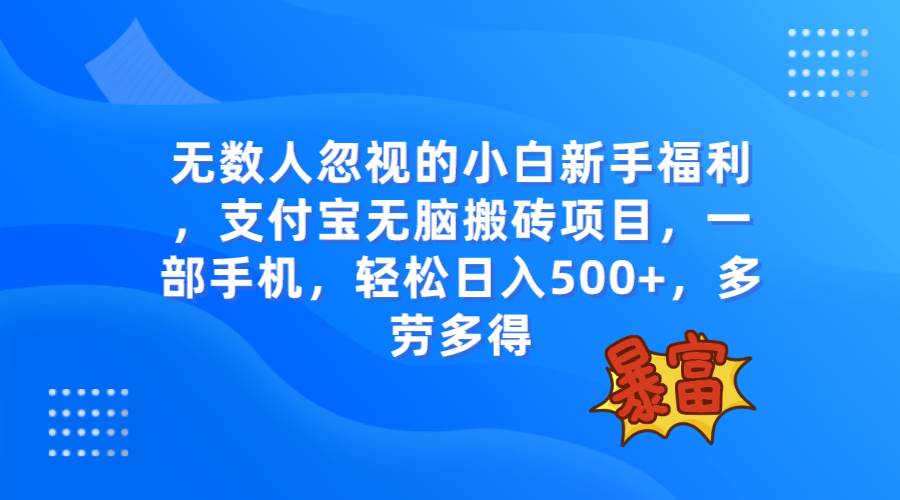 无数人忽视的项目，支付宝无脑搬砖项目，一部手机即可操作，轻松日入500插图