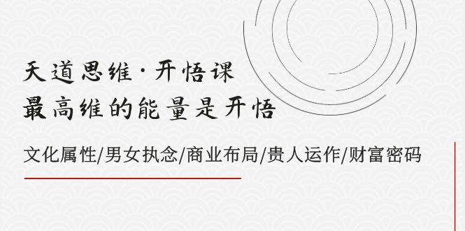 天道思维·开悟课-最高维的天道思维·开悟课-最高维的能量是开悟，文化属性/男女执念/商业布局/贵人运作/财富密码插图