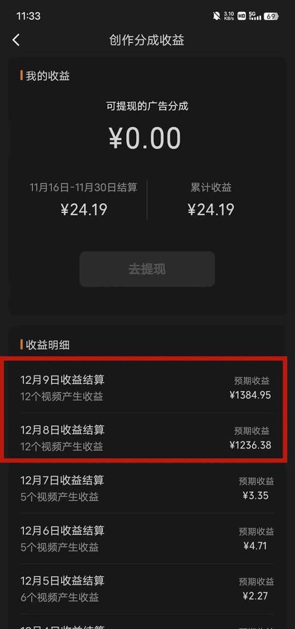 视频号分成计划小项目：几天时间就可以爆一条，两天就可以跑1000 利润插图2