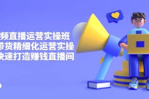 短视频直播运营实操班，直播带货精细化运营实操，教你快速打造赚钱直播间