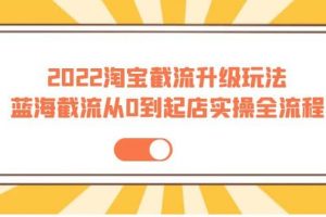 2022淘宝截流升级玩法：蓝海截流从0到起店实操全流程 价值千元