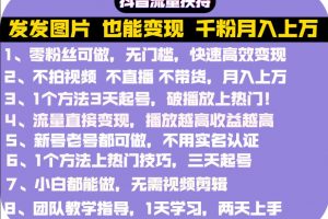 抖音发图就能赚钱：千粉月入上万实操文档，全是干货