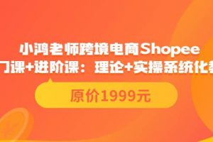 小鸿老师跨境电商Shopee入门课 进阶课：理论 实操系统化教学（原价1999）