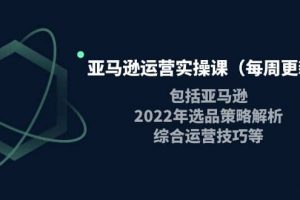 亚马逊运营实操课（每周更新）包括亚马逊2022选品策略解析，综合运营技巧等