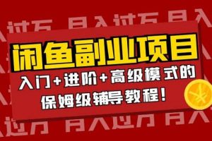 月入过万闲鱼副业项目：入门 进阶 高级模式的保姆级辅导教程