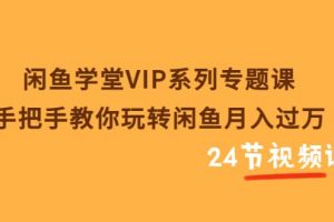 闲鱼学堂VIP系列专题课：手把手教你玩转闲鱼月入过万（共24节视频课）