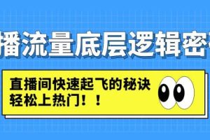 直播流量底层逻辑密码：直播间快速起飞的秘诀，轻松上热门