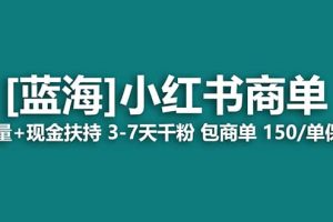 2023蓝海项目【小红书商单】流量 现金扶持，快速千粉，长期稳定，最强蓝海