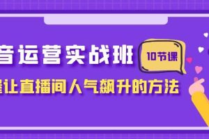 抖音运营实战班，掌握让直播间人气飙升的方法（10节课）