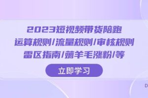 2023短视频·带货陪跑：运算规则/流量规则/审核规则/雷区指南/薅羊毛涨粉..