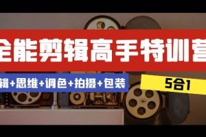 全能剪辑-高手特训营：剪辑 思维 调色 拍摄 包装（5合1）53节课