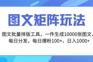 图文批量排版工具，矩阵玩法，一键生成10000张图，每日分发多个账号